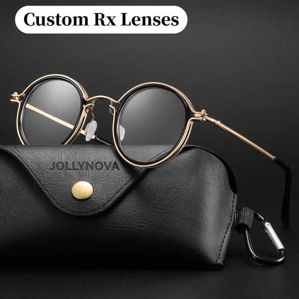 [Custom Prescription Available] JollyNova HD7 Readers Retro Round Optical Metal Glasses Frame