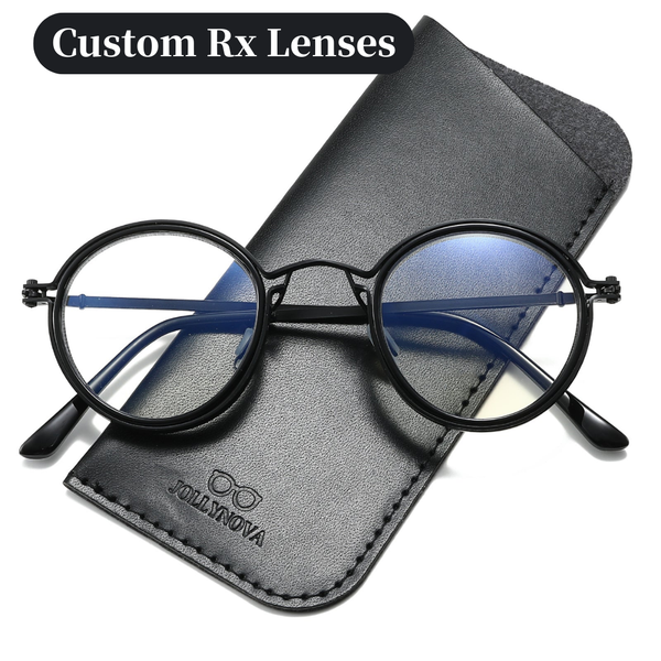 [Custom Prescription Available] JollyNova HD7 Readers Retro Round Optical Metal Glasses Frame