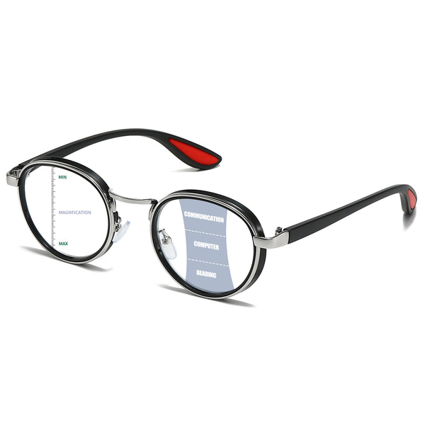 JollyNova HD7 Readers Anti-Fatigue Anti-Blue Light Men's Oval Progressive Multi-focus Reading Glasses