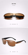 Hdcrafter Men's Full Rim Rectangle Alloy Frame Polarized Sunglasses Le007