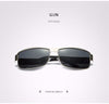 Hdcrafter Men's Full Rim Rectangle Alloy Frame Polarized Sunglasses Le007