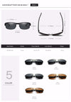 Hdcrafter Men's Full Rim Rectangle Alloy Frame Polarized Sunglasses Le007