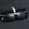 Hdcrafter Men's Full Rim Rectangle Alloy Frame Polarized Sunglasses Le007