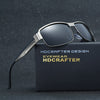 Hdcrafter Men's Full Rim Rectangle Alloy Frame Polarized Sunglasses Le007