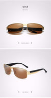 Hdcrafter Men's Full Rim Rectangle Alloy Frame Polarized Sunglasses Le007