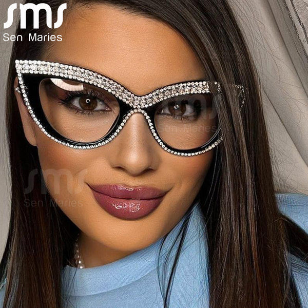 Diamond cat eye glasses shop