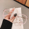 Anti-blue Light Glasses Frame Vintage Large Square Eyeglasses Blocking Blue-ray Oversized Spectacles Frames