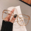 Anti-blue Light Glasses Frame Vintage Large Square Eyeglasses Blocking Blue-ray Oversized Spectacles Frames