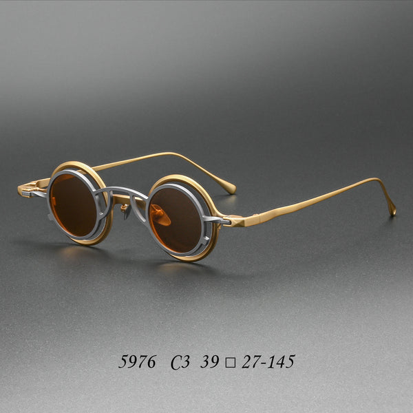 High-end niche magnetic glasses 5976 retro fashion old small round frame glasses frame Danyang spot wholesale can be matched