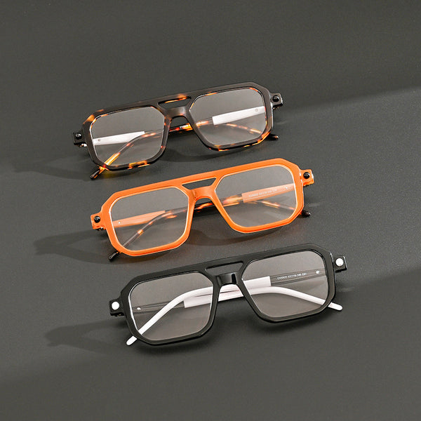 Parke Double-bridge Retro Acetate Eyeglasses Frame