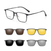 5-in-1 Titanium Glasses Frame With Magnetic Sunglasses Clips