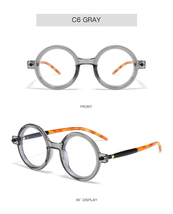 New European and American fashion round frame anti-blue light flat mirror men's anti-blue light glasses frame women's pose trend flat mirror