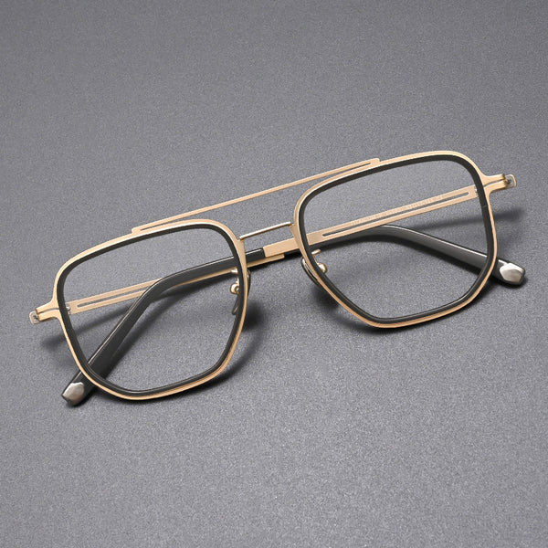 Welch Double-bridge Aviator Titanium Eyeglasses Frame