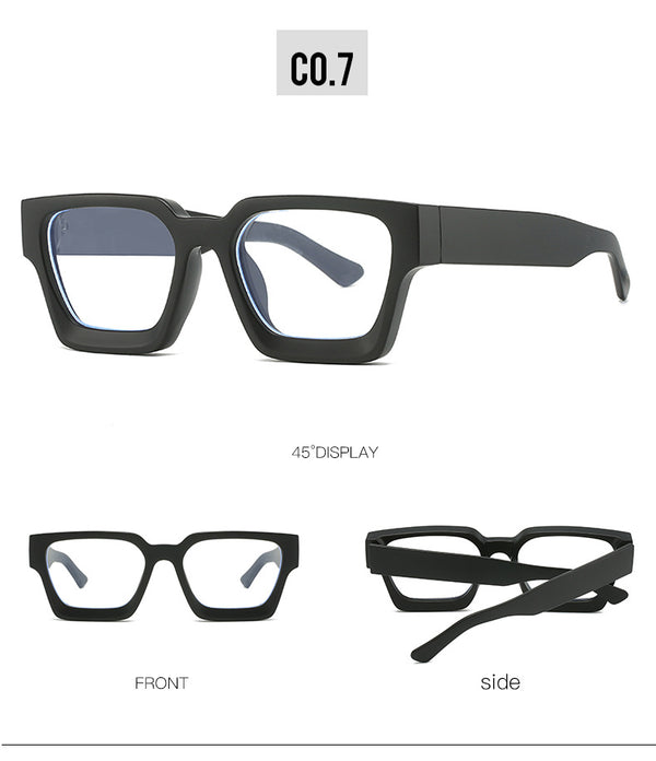 New fashionable anti-blue glasses 22902 trendy square frame myopia glasses frame versatile simple flat glasses for men and women