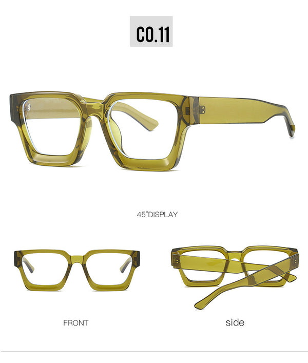 New fashionable anti-blue glasses 22902 trendy square frame myopia glasses frame versatile simple flat glasses for men and women