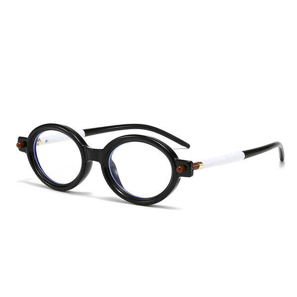 New fashion oval frame glasses frame men's and women's retro posing anti-blue light flat glasses nerd flat glasses