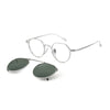Cha Titanium Vintage Eyeglasses Frame With Sunglasses Clips