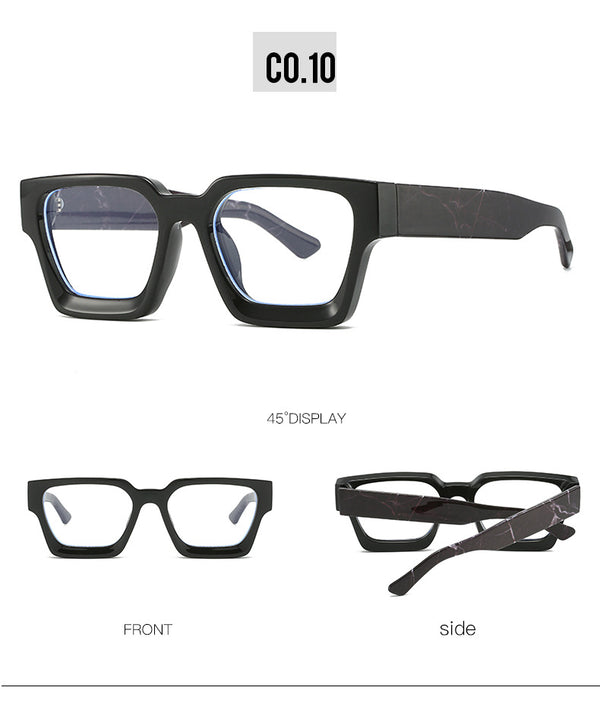 New fashionable anti-blue glasses 22902 trendy square frame myopia glasses frame versatile simple flat glasses for men and women