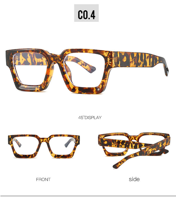 New fashionable anti-blue glasses 22902 trendy square frame myopia glasses frame versatile simple flat glasses for men and women