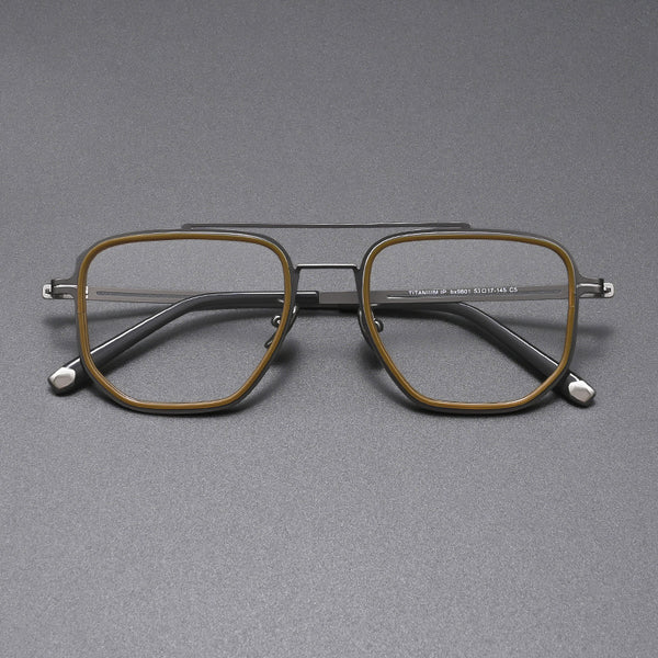 Welch Double-bridge Aviator Titanium Eyeglasses Frame