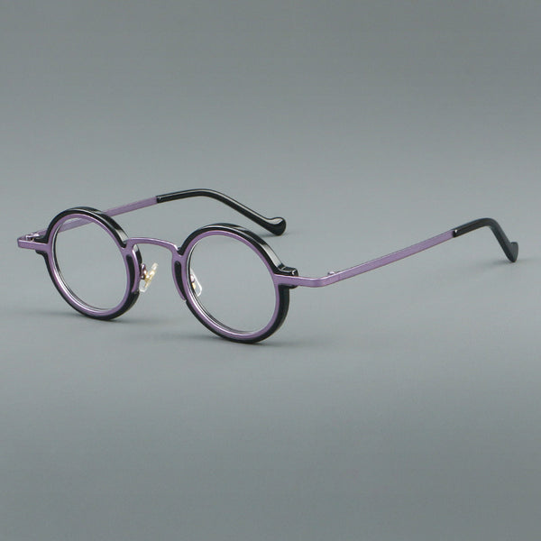 New plate small round frame glasses V17 retro eye frame metal flat light Danyang spot wholesale, can be equipped with reading glasses