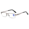Fashion Men's Progressive Multifocal Anti-blue Light Discoloration Reading Glasses