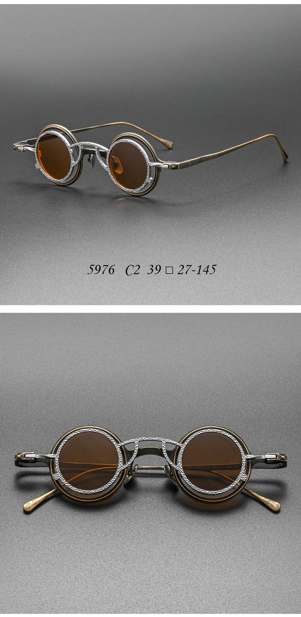High-end niche magnetic glasses 5976 retro fashion old small round frame glasses frame Danyang spot wholesale can be matched