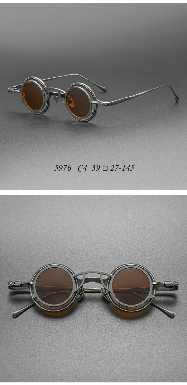 High-end niche magnetic glasses 5976 retro fashion old small round frame glasses frame Danyang spot wholesale can be matched