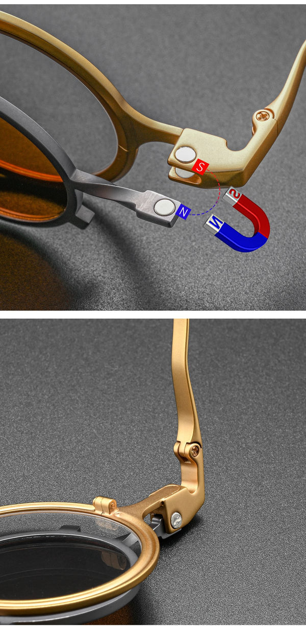 High-end niche magnetic glasses 5976 retro fashion old small round frame glasses frame Danyang spot wholesale can be matched