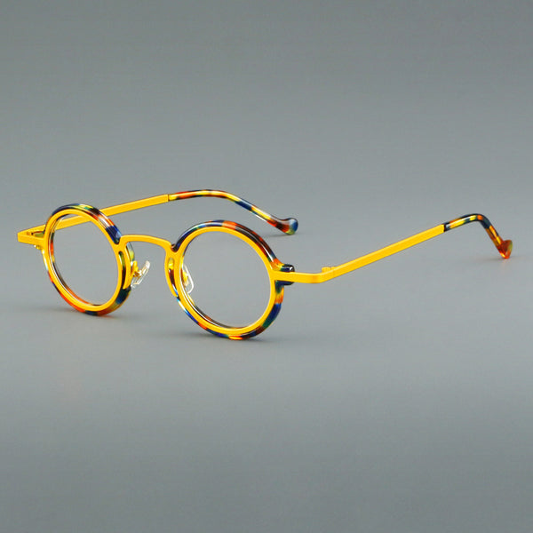 New plate small round frame glasses V17 retro eye frame metal flat light Danyang spot wholesale, can be equipped with reading glasses