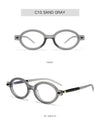 New fashion oval frame glasses frame men's and women's retro posing anti-blue light flat glasses nerd flat glasses