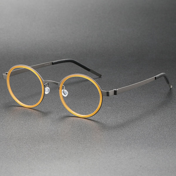 Webber Titanium Vintage Round Eyeglasses Frame