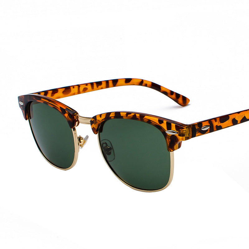 AEVOGUE Polarized Sunglasses for Women and Men Semi Rimless Frame Ret, G15-matte Tortoiseshell Frame Green Lens