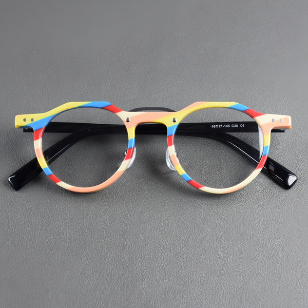 Ron Retro Round Acetate Glasses Frame