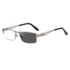 Metal half-frame of multi-focus anti-blue light color-changing reading glasses