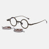Zev Round Titanium Glasses Frame With Magnetic Sunglasses Clips
