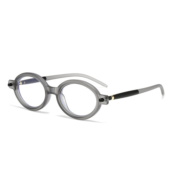 New fashion oval frame glasses frame men's and women's retro posing anti-blue light flat glasses nerd flat glasses