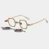 Hux Geometric Titanium Glasses Frame With Magnetic Sunglasses Clips