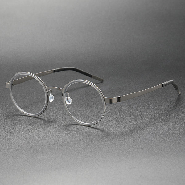 Webber Titanium Vintage Round Eyeglasses Frame