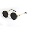 Gladys Retro Round Steampunk Double Beam ND Dimming Sunglasses