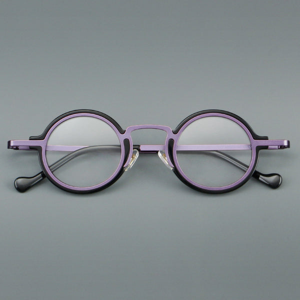 New plate small round frame glasses V17 retro eye frame metal flat light Danyang spot wholesale, can be equipped with reading glasses