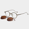 Seh Titanium Vintage Eyeglasses Frame With Sunglasses Clips