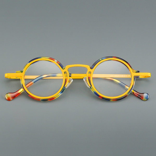 New plate small round frame glasses V17 retro eye frame metal flat light Danyang spot wholesale, can be equipped with reading glasses