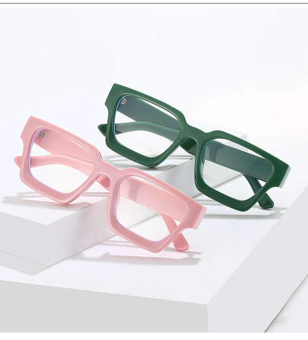 New fashionable anti-blue glasses 22902 trendy square frame myopia glasses frame versatile simple flat glasses for men and women