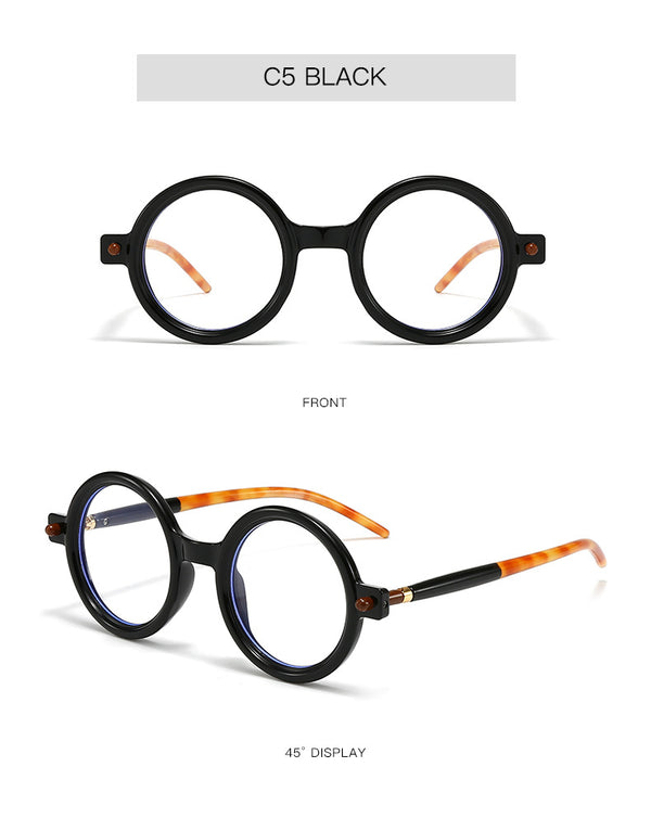 New European and American fashion round frame anti-blue light flat mirror men's anti-blue light glasses frame women's pose trend flat mirror