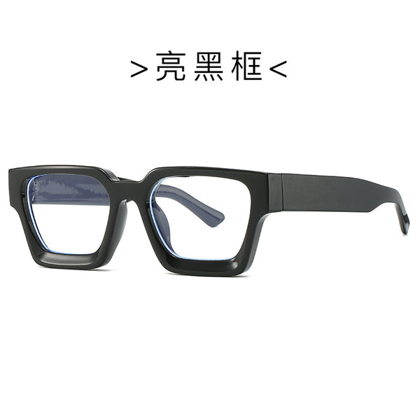 New fashionable anti-blue glasses 22902 trendy square frame myopia glasses frame versatile simple flat glasses for men and women