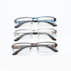 Metal half-frame of multi-focus anti-blue light color-changing reading glasses