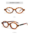 New fashion oval frame glasses frame men's and women's retro posing anti-blue light flat glasses nerd flat glasses
