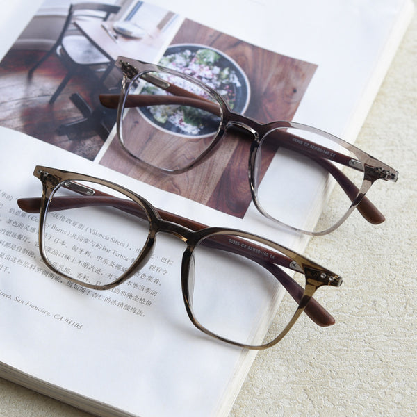 0365 new Japanese and Korean retro square personalized TR90 myopia glasses frame men's and women's literary flat mirror holder can be matched with degrees
