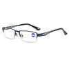 Fashion Men's Progressive Multifocal Anti-blue Light Discoloration Reading Glasses